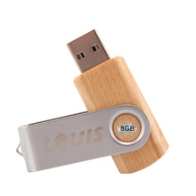 Load image into Gallery viewer, LOUIS 8GB USB 2.0 Mini Rotatable Wooden Flash Disk Drive for Laptop and PC Computer