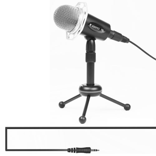 Yanmai Y20 Professional Game Condenser Sound Recording Microphone with Tripod Holder Cable Length 1.8m Black