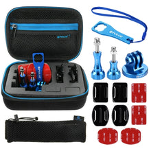 Load image into Gallery viewer, PULUZ 13 in 1 CNC Metal Accessories Combo Kit with EVA Case Screws  Surface Mounts  Tripod Adapter  Storage Bag  Wrench for GoPro HERO5 4 Session 4 3  3 2 1