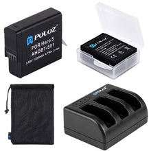 Load image into Gallery viewer, PULUZ 4 in 1 AHDBT-501 3.85V 1220mAh Battery  AHDBT-501 3-channel Battery Charger  Mesh Storage Bag  Battery Storage Box Kit for GoPro HERO5