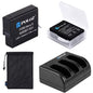 PULUZ 4 in 1 AHDBT-501 3.85V 1220mAh Battery  AHDBT-501 3-channel Battery Charger  Mesh Storage Bag  Battery Storage Box Kit for GoPro HERO5