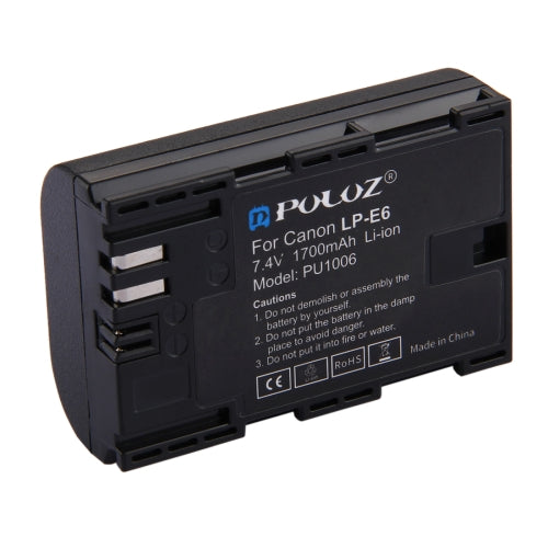 PULUZ LP-E6 7.4V 1700mAh Li-ion Battery for Canon 5D Mark II III IV 5D2 5D3 5D4 5DS 5DS R 6D Mark II 7D Mark II 6D 7D 80D 70D 60D 60Da