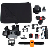 TMC EBL011 16 in 1 Set Head Belt  Chest Belt  Grenade LWG  Suction Cup Mount  Frame Mount  Silicone Case %26 Velcro Waist Belt  Bike Helmet and Tube Mount  EVA Full Set Case Set for GoPro HERO4 3  3
