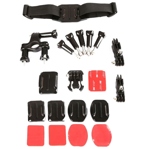 11 in 1 Gopro Accessory Kit Bicycle Handlebar Mount & Vented Helmet Mount & Flat & Curved Adhesive Mount & Curved Buckle Mount with 3M Adhesive & Straight Joint Super Value for Gopro (KT-101)(Black)