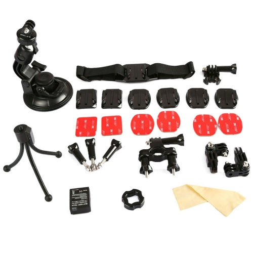 12 in 1 Accessory Kit Bicycle Handlebar Mount & Vented Helmet Mount & Large Sucker Bracket & Thumb Screw Spanner and More for Outdoor Activities for GoPro 3+ / 3(Black)