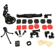 Load image into Gallery viewer, 12 in 1 Accessory Kit Bicycle Handlebar Mount &amp; Vented Helmet Mount &amp; Large Sucker Bracket &amp; Thumb Screw Spanner and More for Outdoor Activities for GoPro 3+ / 3(Black)