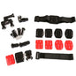 7 in 1 Gopro Accessory Bicycle Handlebar Mount & Vented Helmet Mount & Buckle Basic Mount & Flat & Curved Mounts with 3M Adhesive & Curved Buckle Mount with 3M Adhesive & Straight Joint & Velcro Belt For Outdoor Activities (KT-103)(Black)