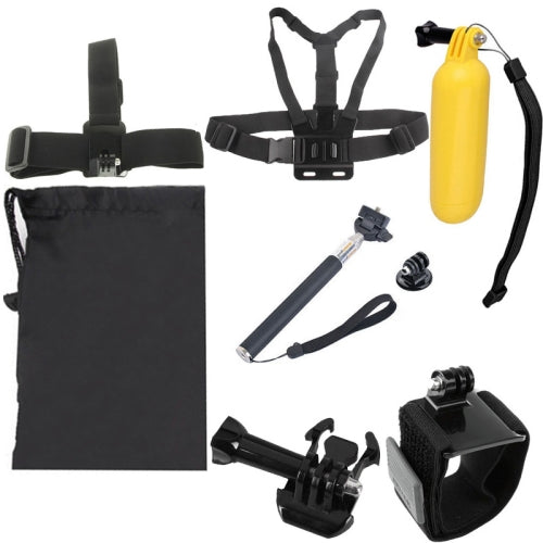 8 in 1 Chest Belt + Wrist Belt + Head Strap + Floating Bobber Monopod + Carry Bag + Handheld Monopod Mount Set for GoPro HERO4 /3+ /3 /2 /1 / SJ4000