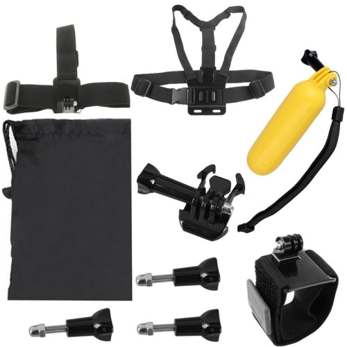 9 in 1 Chest Belt + Wrist Belt + Head Strap + Floating Bobber Monopod + Carry Bag + Screws Set for GoPro HERO4 /3+ /3 /2 /1 / SJ4000   Lead Time: 1~3 Days.