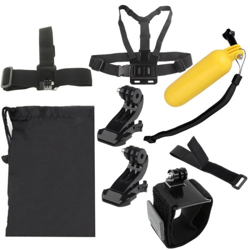 7 in 1 Chest Belt + Wrist Belt + Head Strap + Floating Bobber Monopod + Remote Wrist Belt + Carry Bag Set for GoPro HERO4 /3+ /3 /2 /1 / SJ4000   Lead Time: 1~3 Days.