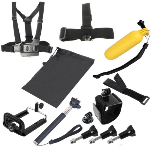 8 in 1 Chest Belt + Wrist Belt + Head Strap + Floating Bobber Monopod + Screws + Carry Bag + Handheld Monopod Clamp Set for GoPro HERO4 /3+ /3 /2 /1 / SJ4000   Lead Time: 1~3 Days.