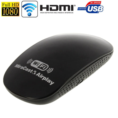 Mouse Style Miracast & Airplay HDMI WiFi Display Box, Supports Android / iOS / Windows PC (GX610)(Black)