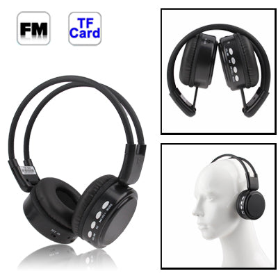 Folding Headset, Support FM Radio & TF Card Reader(Black)