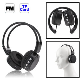 Folding Headset, Support FM Radio & TF Card Reader(Black)