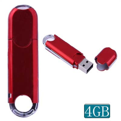 4GB Key Ring Style USB Flash Disk (Red)   Lead Time: 1~3 Days.