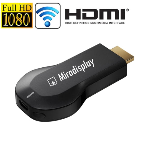Miradisplay WiFi HDMI Display Dongle / Miracast Airplay DLNA Display Receiver Dongle(Black)   Lead Time: 2~5 Days.