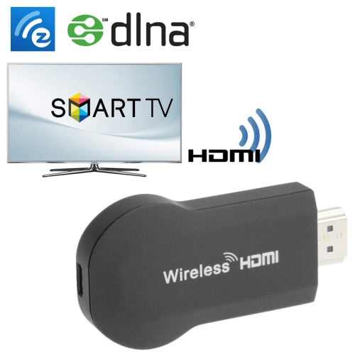 Full HD 1080P Wireless HDMI Adapter / Miracast Dongle with EZCast / EZMirror / DLNA / Airplay / Real time Display Function, Free Wifi Receiver, Compatible with Android OS / iOS / MAC OS / Windows Devices(Black)