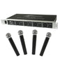 4 Channels Wireless Handheld Microphone System, Frequency: 500-550MHZ